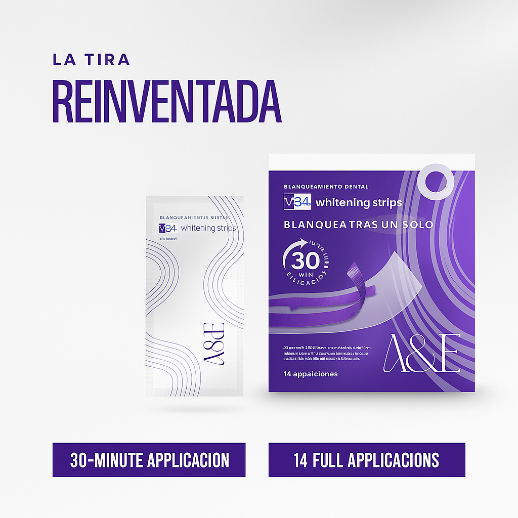 Tiras blanqueadoras avanzadas de doble acción SmileV34™