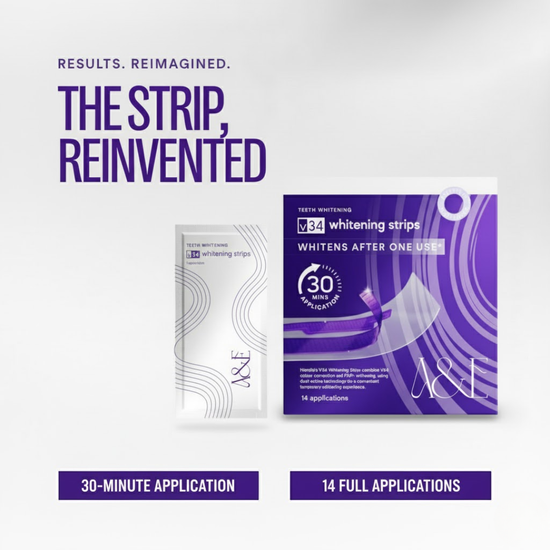 SmileV34™ Dual-Action Teeth Whitening Strips